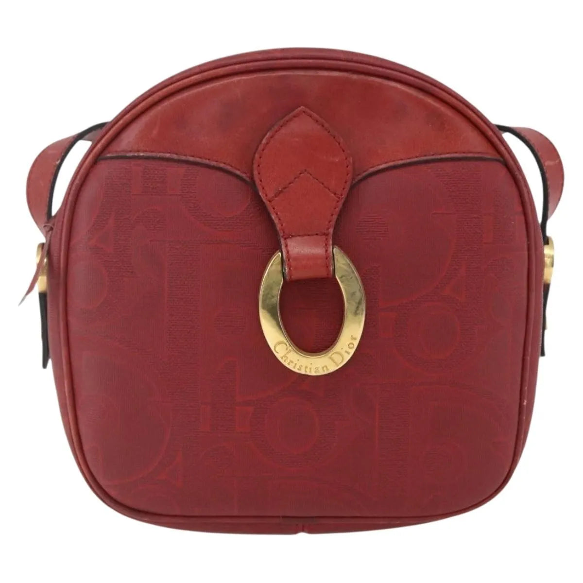 Christian Dior Vintage Trotter Canvas, Red, Canvas, Shoulder Bag
