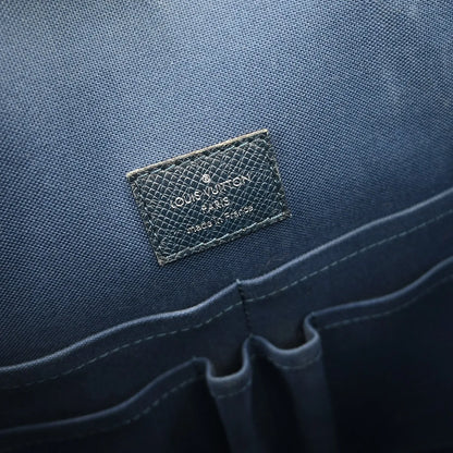 Louis Vuitton Grigori Tote Taiga Leather, Blue, Leather, Tote Bag