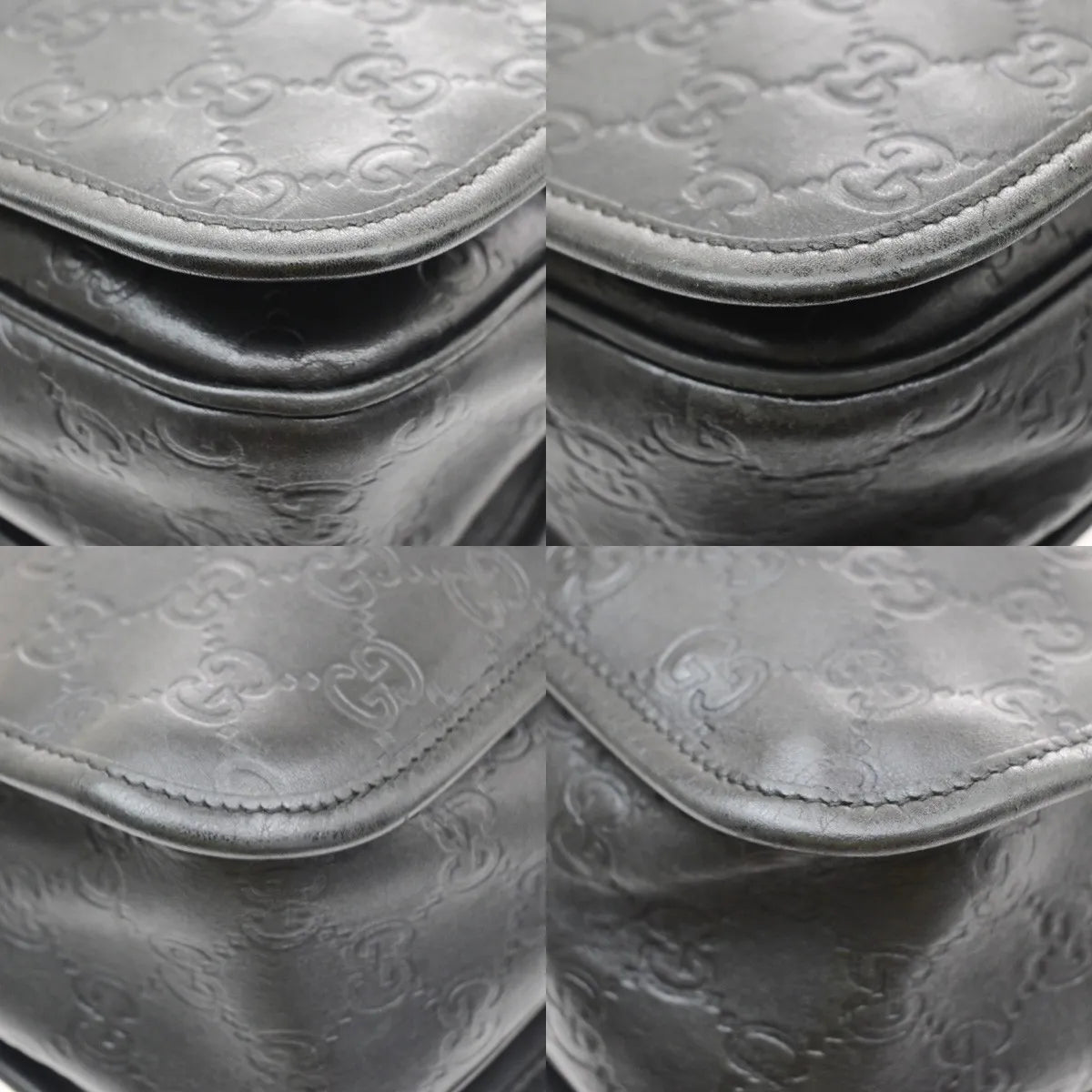Gucci Flap Messenger Bag (Outlet) Guccissima Leather, Black, Leather, Shoulder Bag