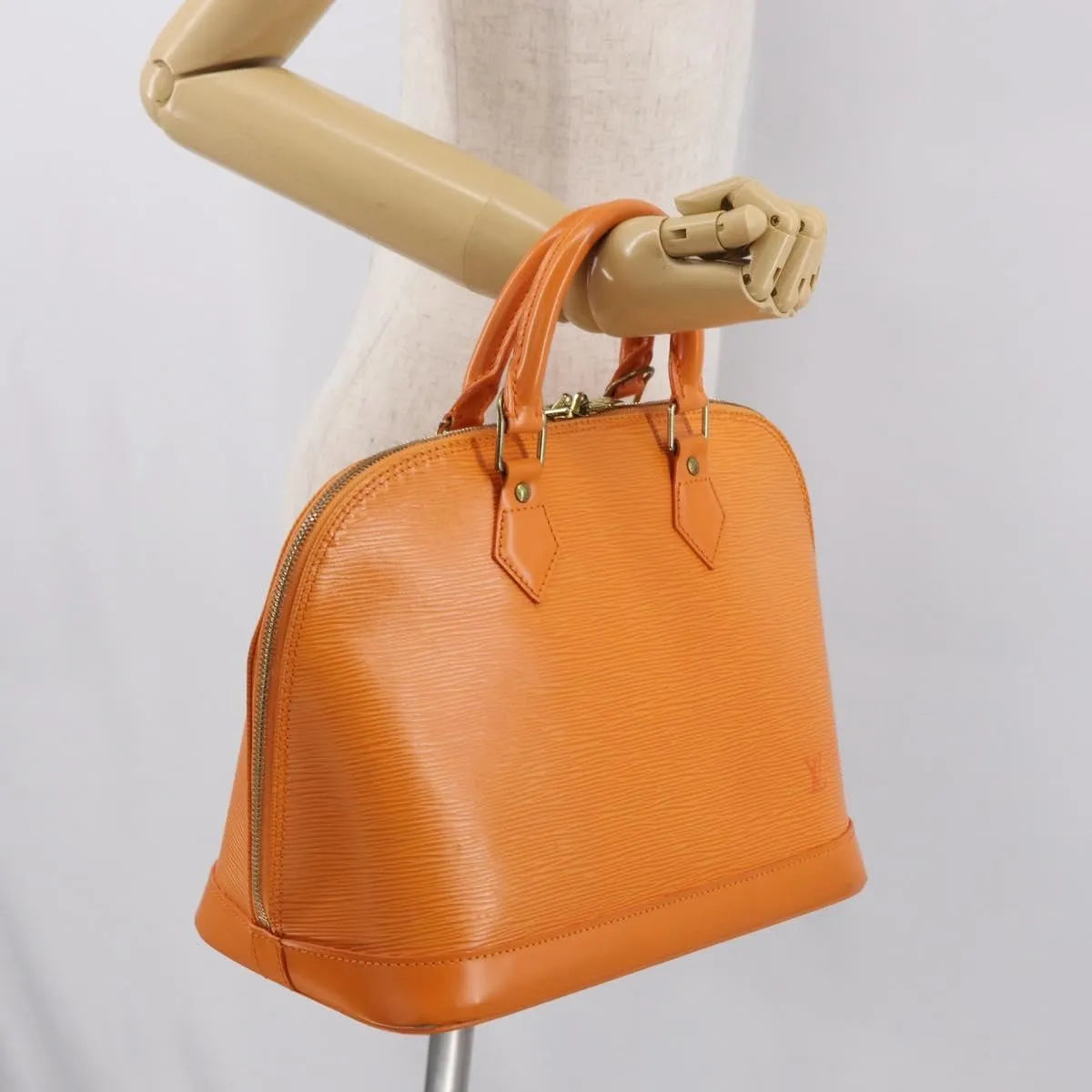 Louis Vuitton Alma Epi, Orange, Leather, Handbag
