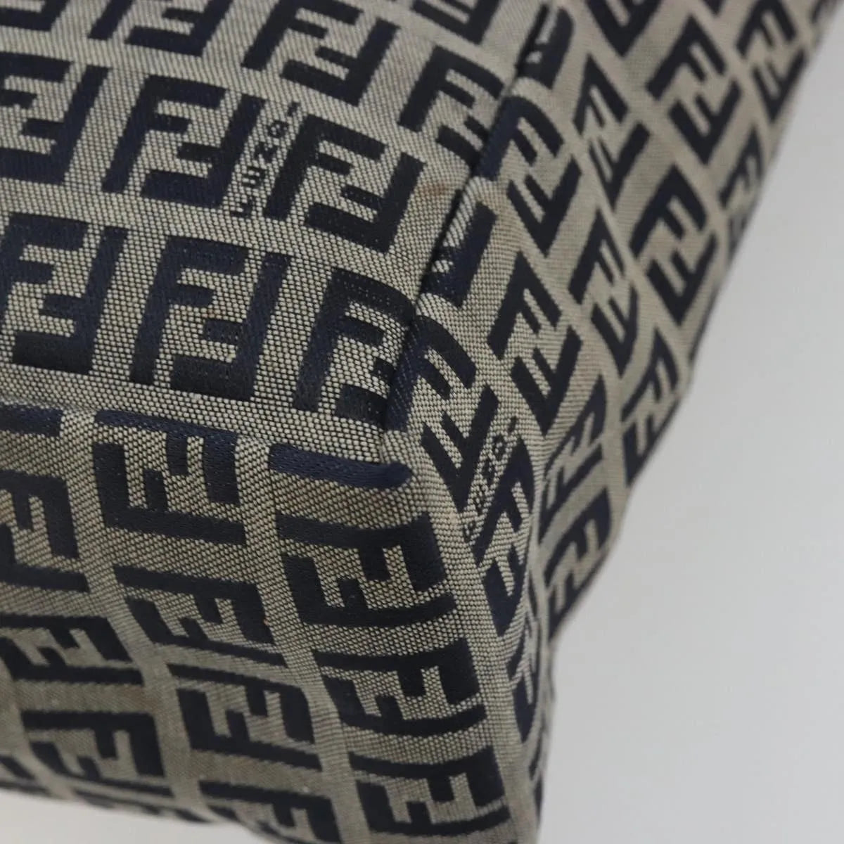Fendi Vintage Tote Zucchino Canvas, Navy, Canvas, Tote Bag