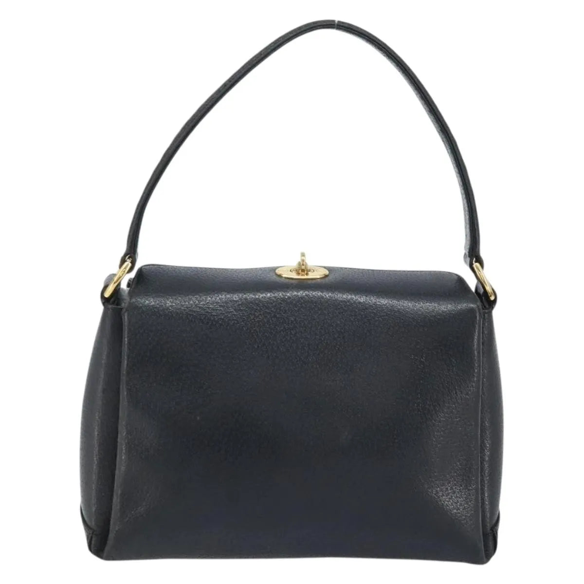 Gucci Vintage Convertible Bamboo Box Leather, Black, Leather, Handbag