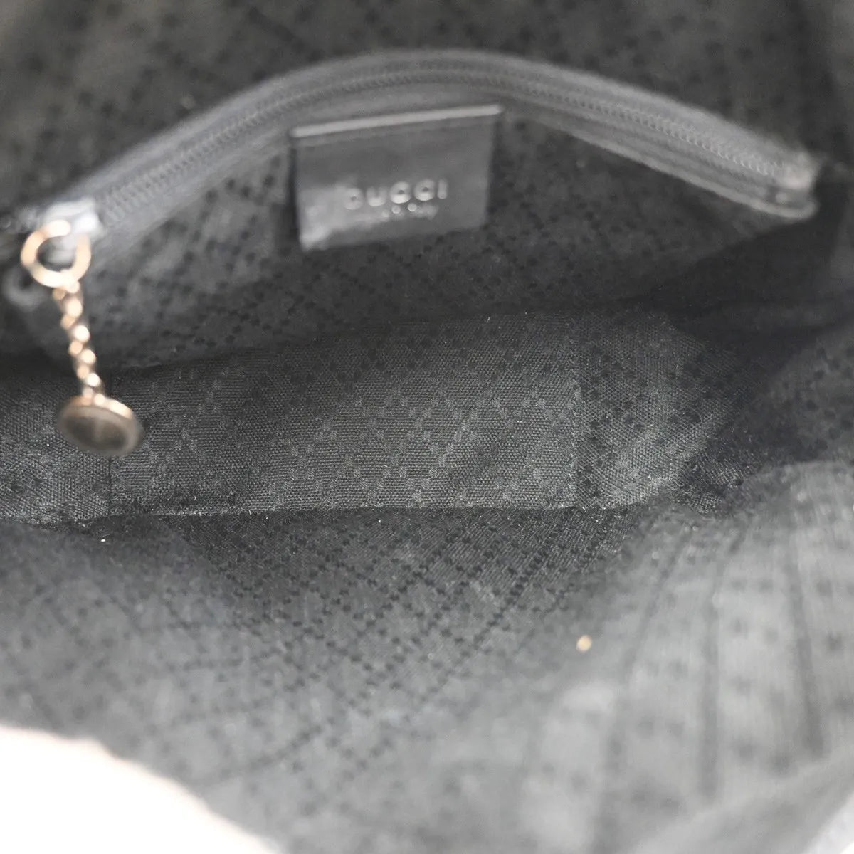 Gucci Zip Around Bowling GG Canvas and white leather, Black, Canvas, Handbag