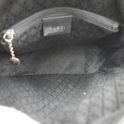 Gucci Zip Around Bowling GG Canvas and white leather, Black, Canvas, Handbag