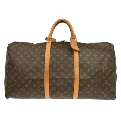Louis Vuitton Keepall Bandoulière Monogram, Brown, Canvas, Travel Bag