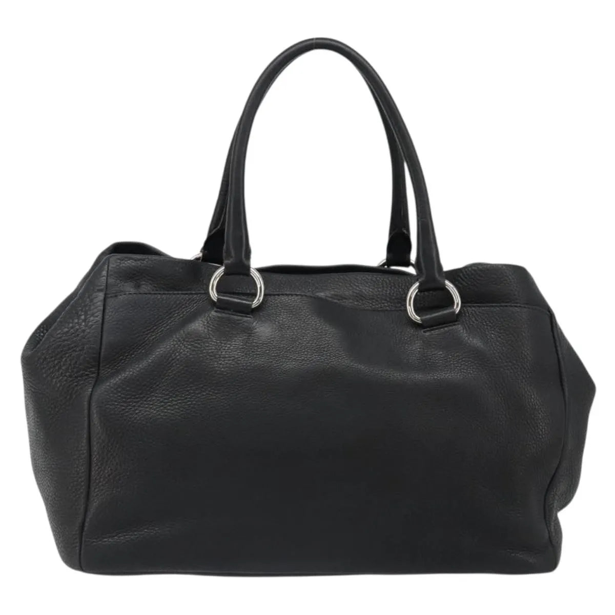 Prada Top Handle Tote Leather, Black, Leather, Tote Bag