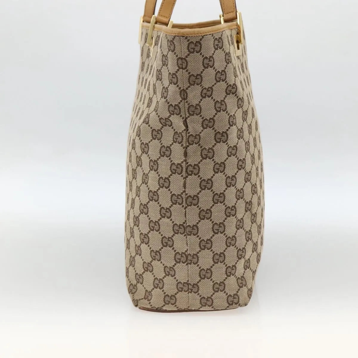 Gucci Vintage Bucket Shopping Tote GG Canvas, Beige, Canvas, Tote Bag