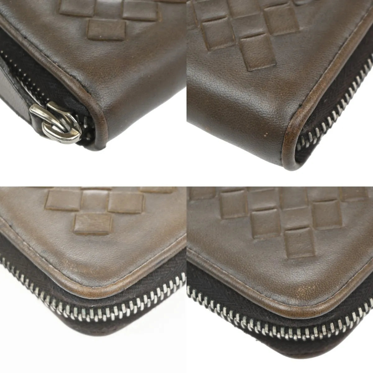 Bottega Veneta Zip Coin Purse Intrecciato Nappa, Brown, Leather, Wallet