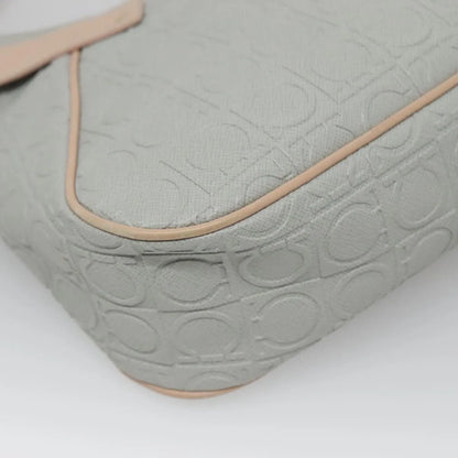 Salvatore Ferragamo Gancini Leather, Gray, Leather, Shoulder Bag