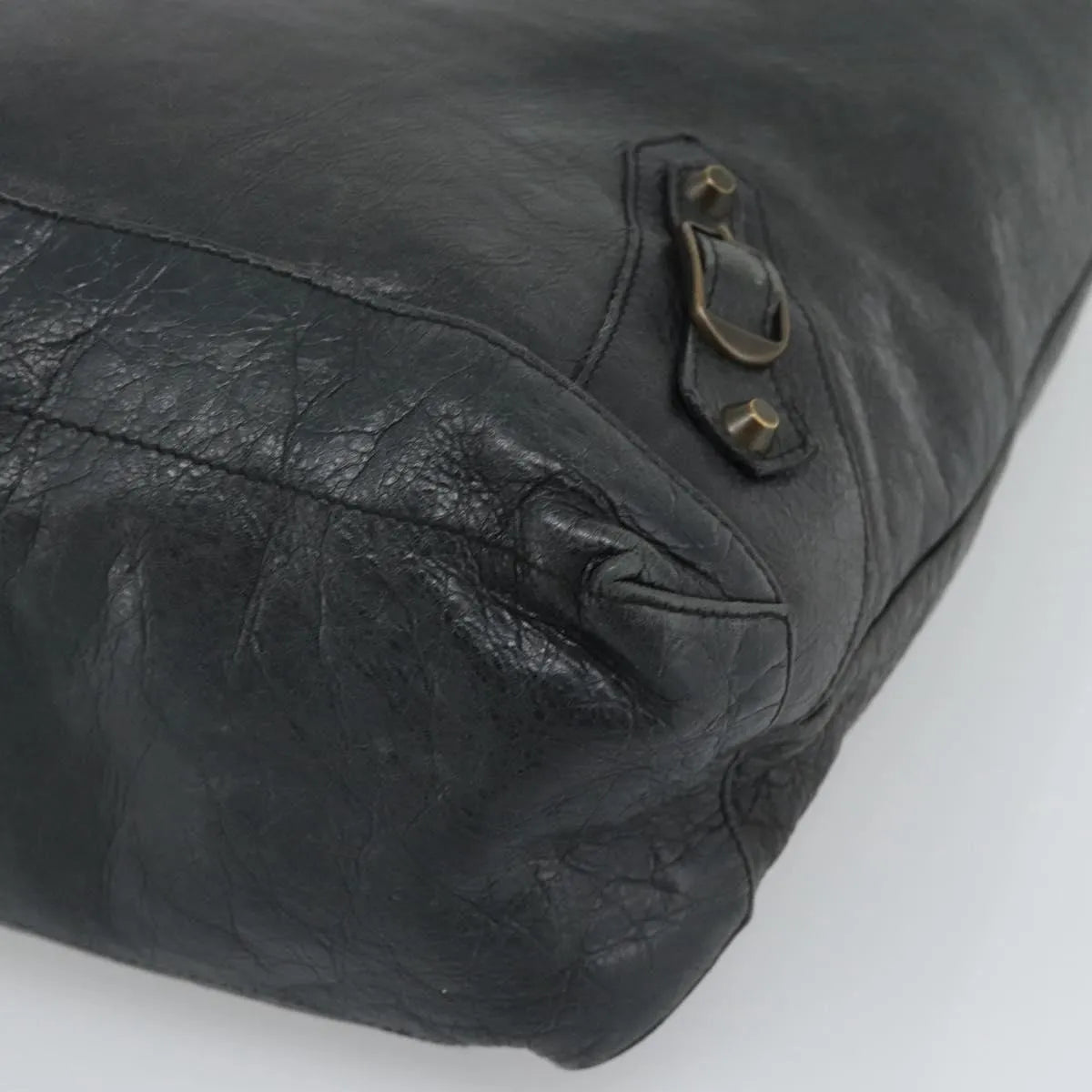 Balenciaga Giant Studs Day Hobo Leather, Green, Leather, Shoulder Bag