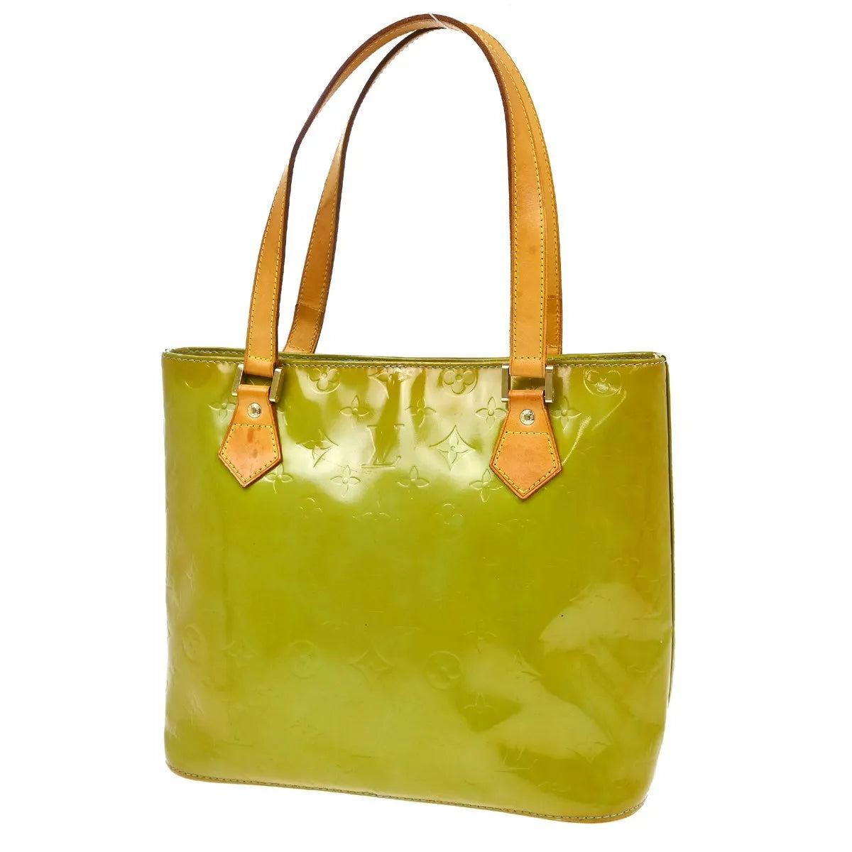 Louis Vuitton Houston Monogram Vernis, Yellow, Patent Leather, Tote Bag