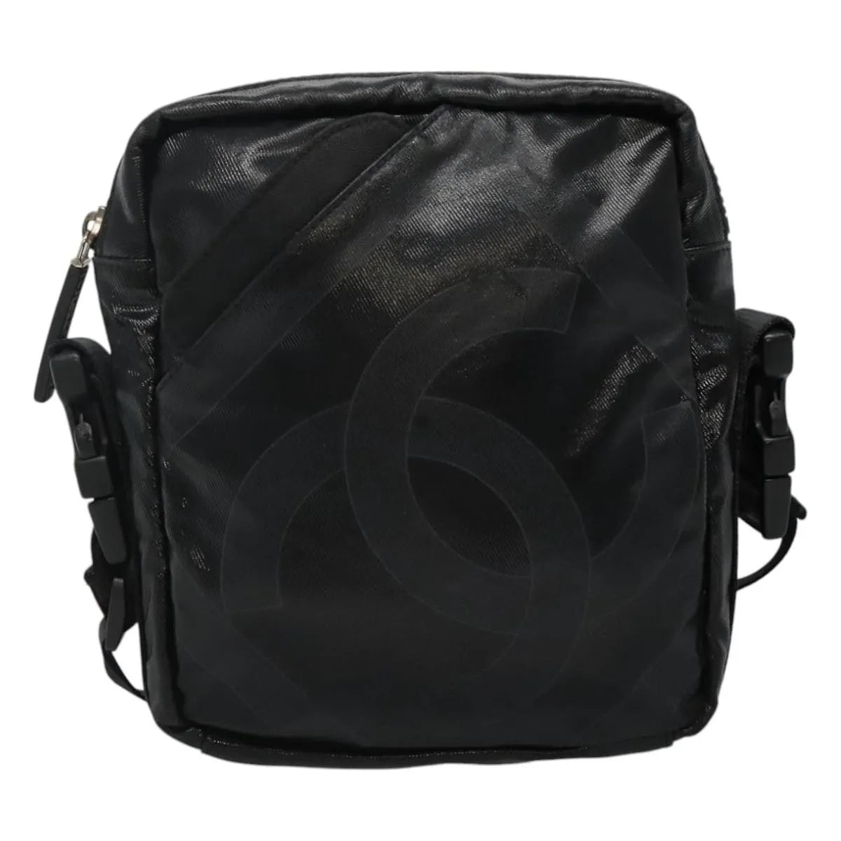 Chanel Sport Line Messenger Coated Canvas, Black, Canvas, Shoulder Bag