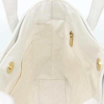 Chanel Surpique Tote Quilted Leather, White, Leather, Tote Bag