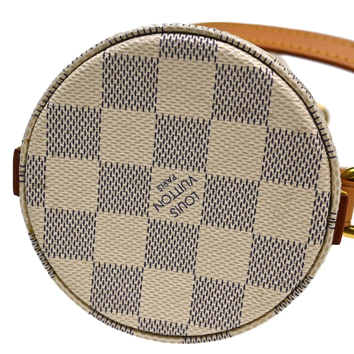 Louis Vuitton Bottle Holder Damier, White, Canvas, Clutch
