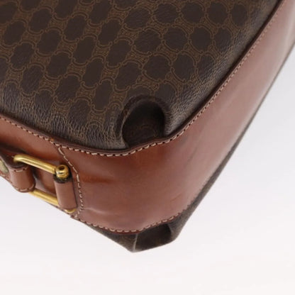 Celine Vintage Macadam Canvas and Leather, Brown, Canvas, Shoulder Bag