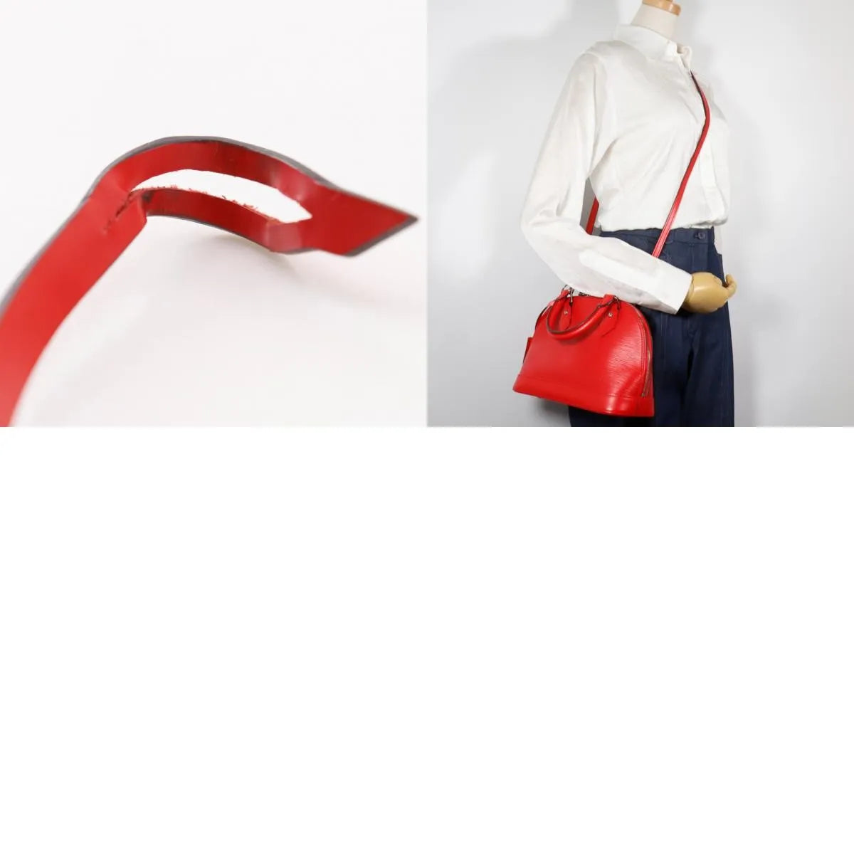 Louis Vuitton Alma Epi Leather, Red, Leather, Handbag