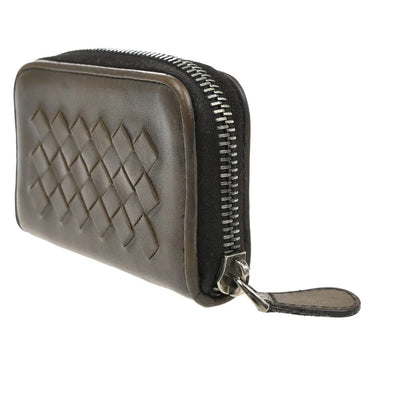 Bottega Veneta Zip Coin Purse Intrecciato Nappa, Brown, Leather, Wallet