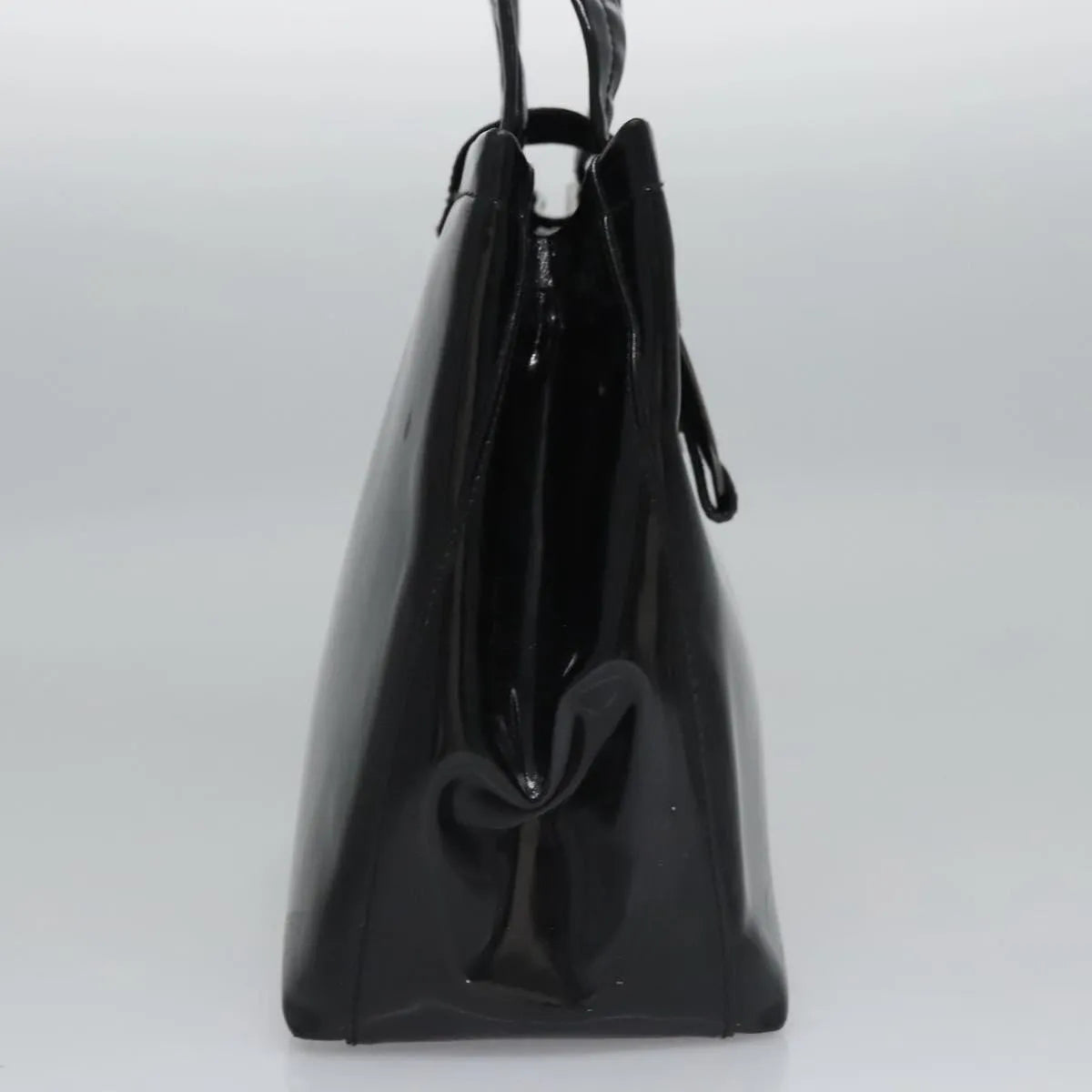 Salvatore Ferragamo Vala Leather, Black, Patent Leather, Handbag