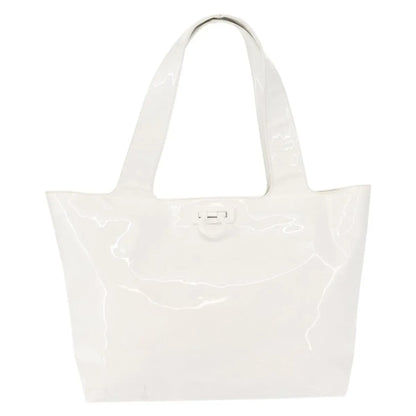 Salvatore Ferragamo Gancini Tote Patent leather, White, Patent Leather, Tote Bag