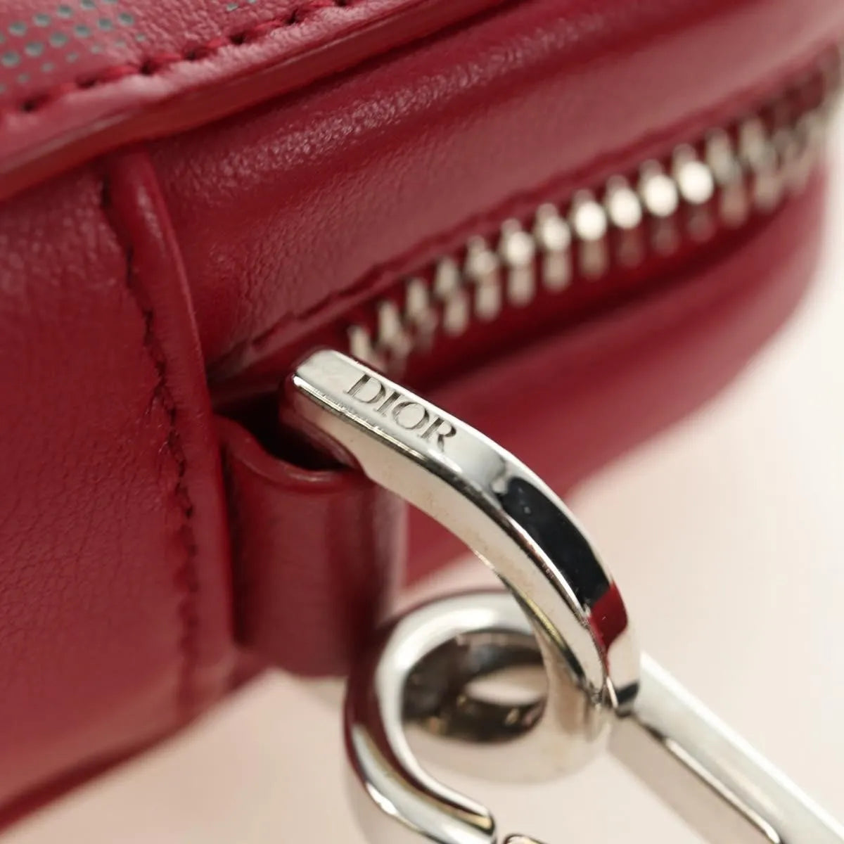 Christian Dior World Tour Zip Messenger Oblique Galaxy Leather, Red, Canvas, Shoulder Bag