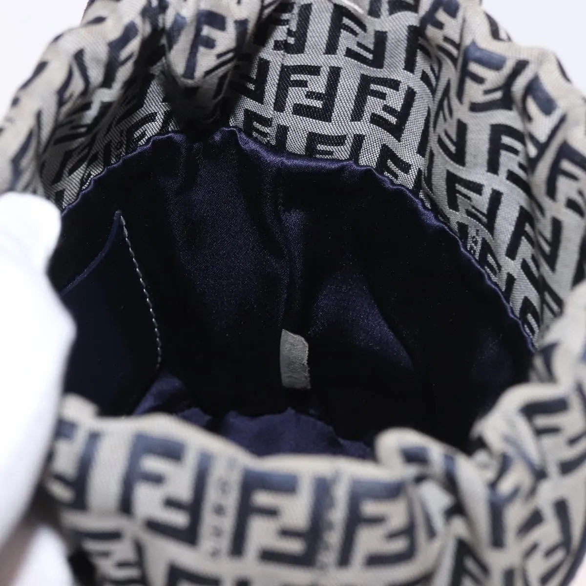 Fendi Zucchino Canvas, Navy, Canvas, Handbag