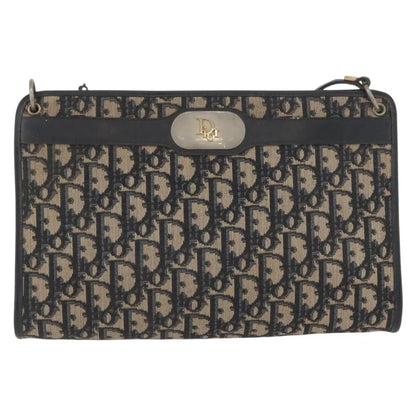 Christian Dior Vintage Trotter Canvas, Navy, Canvas, Shoulder Bag