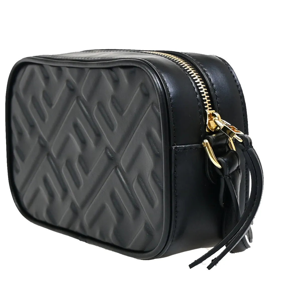 Fendi Camera Zucca Embossed Leather, Black, Leather, Handbag