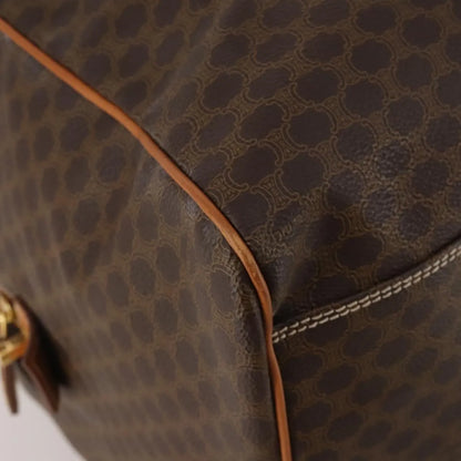 Celine Vintage Duffle Canvas and Leather, Brown, Canvas, Travel Bag