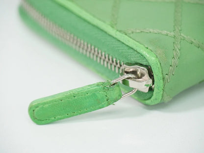 Chanel Wild Stitch Topics Wallet Lambskin, Green, Leather, Wallet