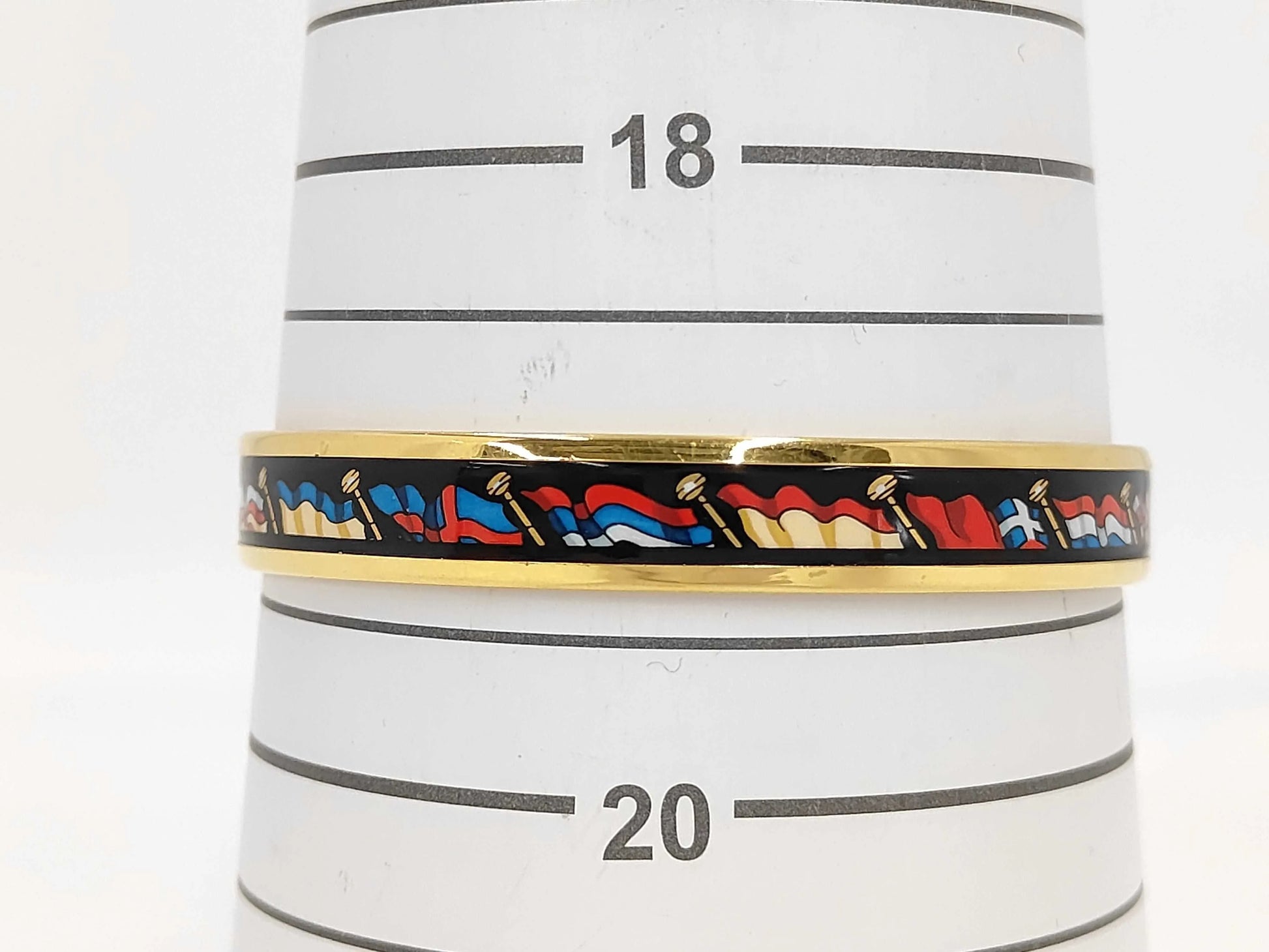 Hermes Uni Bangle Enamel, Multicolour, Metal, Bracelet