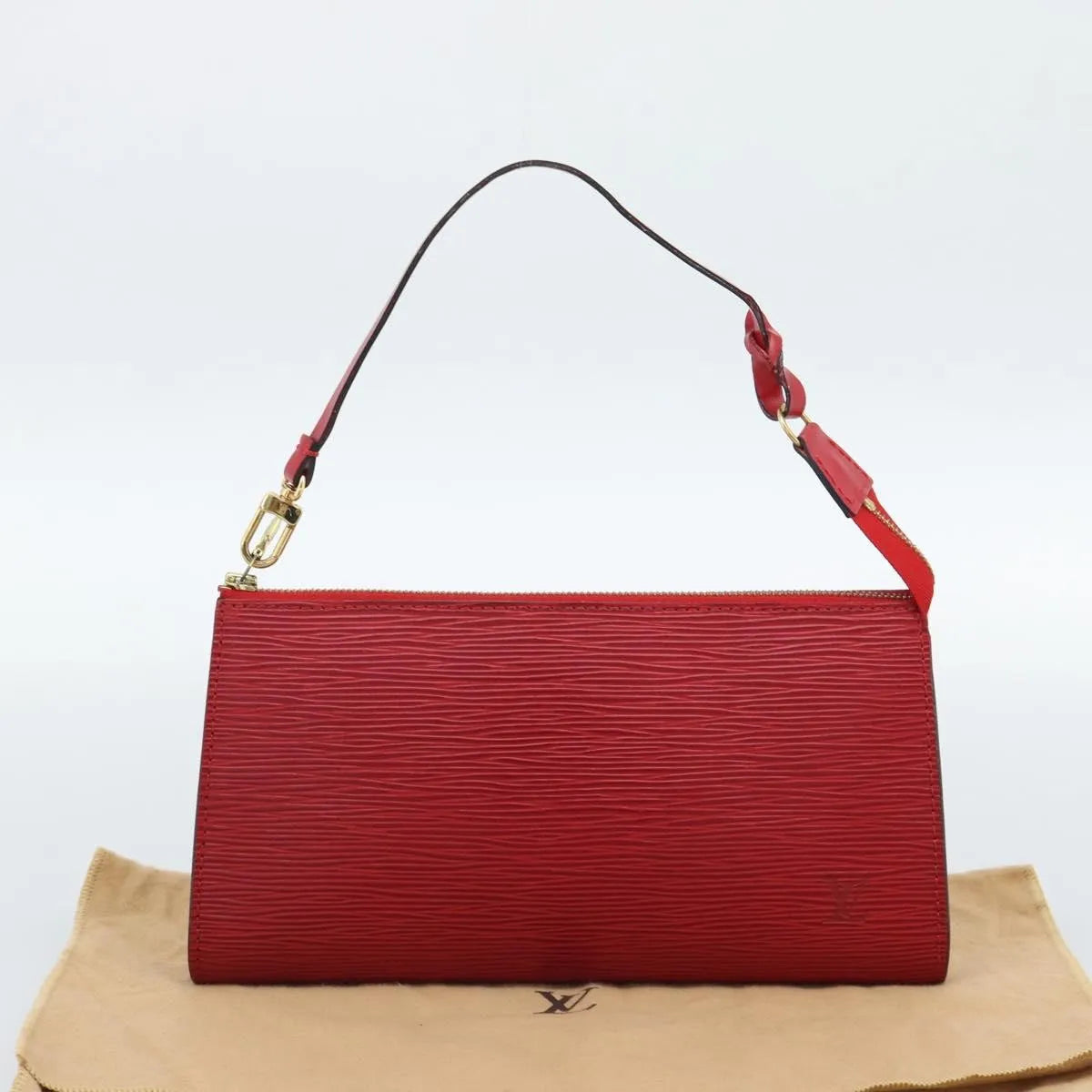 Louis Vuitton Pochette Accessoires Epi, Red, Leather, Clutch
