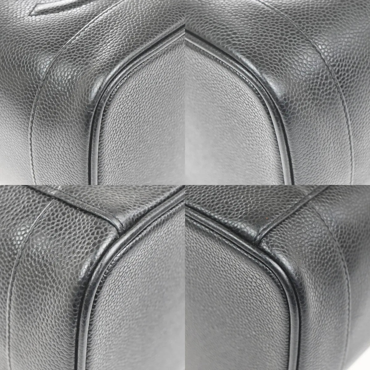 Chanel Vintage Timeless Cosmetic Case Caviar, Black, Leather, Handbag