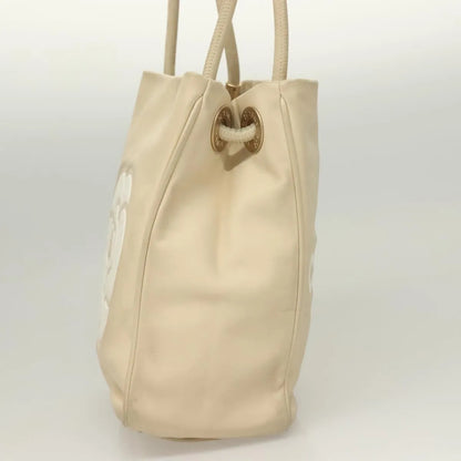 Chanel Camellia Tote Leather, Beige, Leather, Tote Bag