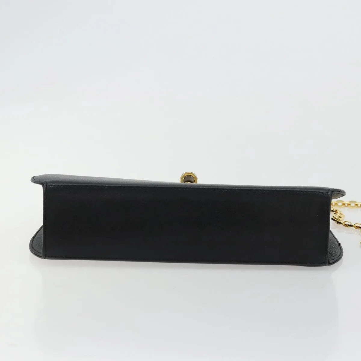 Salvatore Ferragamo Vintage Chain Leather, Black, Leather, Shoulder Bag