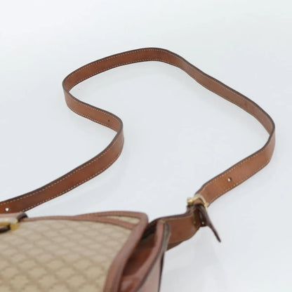 Celine Vintage Macadam Canvas and Leather, Beige, Canvas, Shoulder Bag