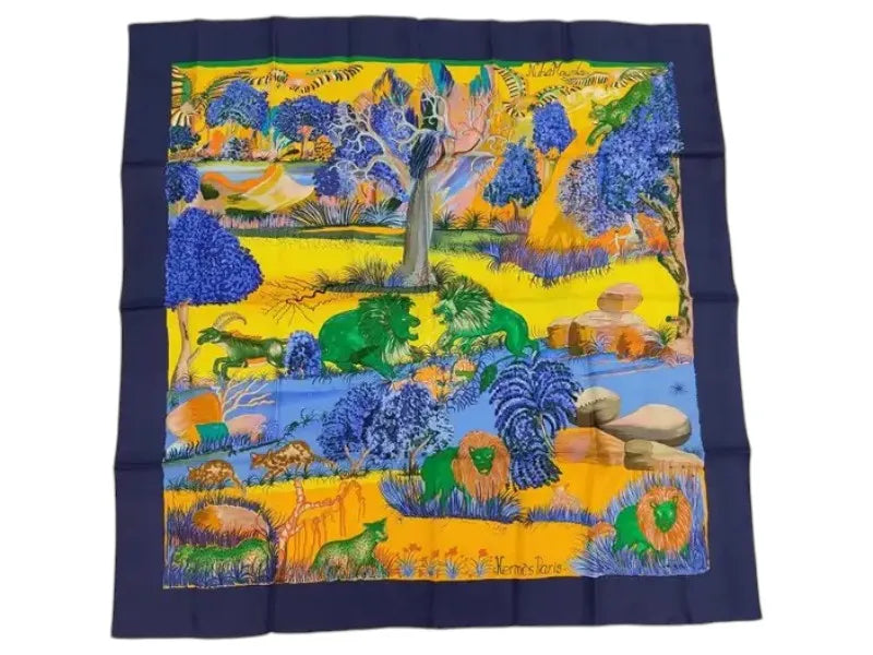 Hermes Carré 90 Silk multicolor, Multicolour, Silk, Scarf