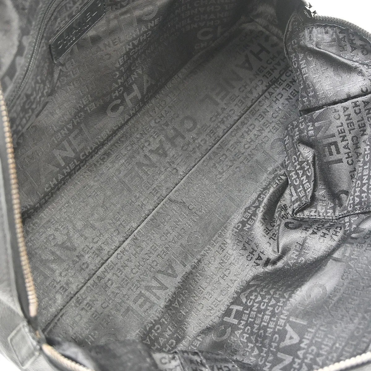 Chanel Square Stitch CC Boston Quilted Caviar, Black, Leather, Handbag