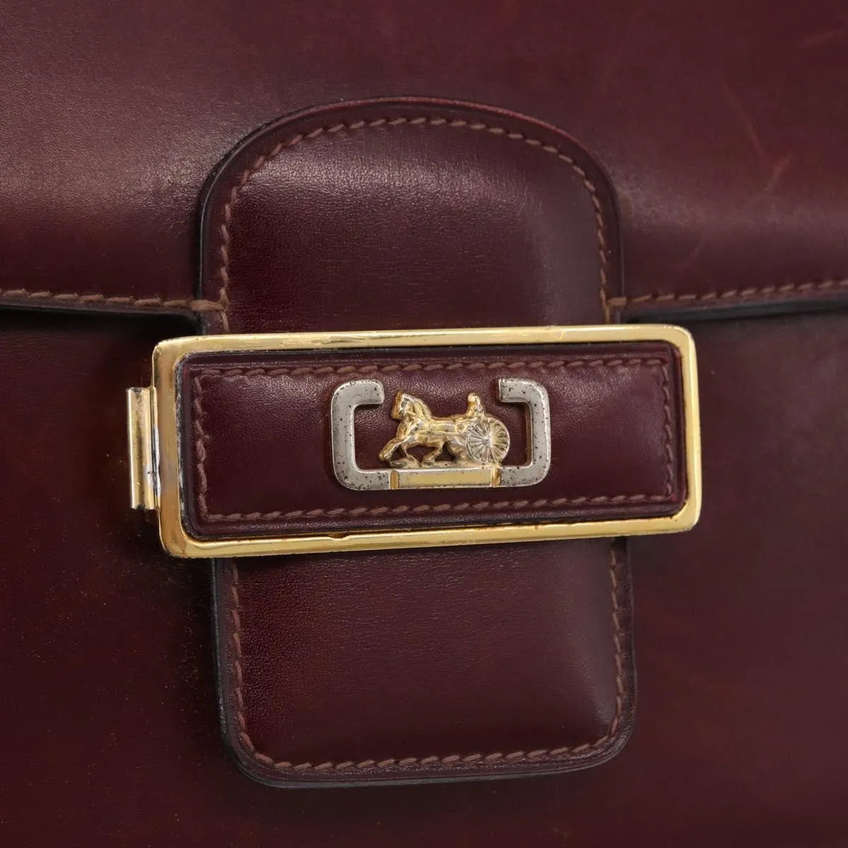 Celine Horse Carriage Leather, Burgundy, Leather, Shoulder Bag
