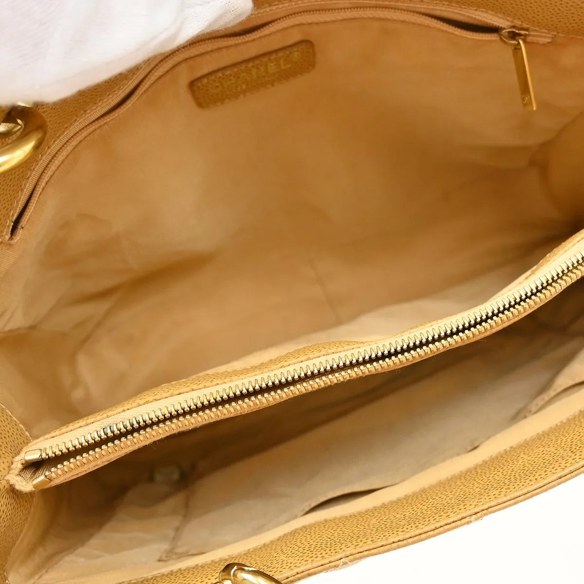 Chanel Grand Shopping Tote Quilted Caviar, Beige, Calfskin, Tote Bag