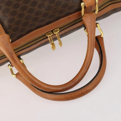 Celine Vintage Duffle Canvas and Leather, Brown, Canvas, Travel Bag