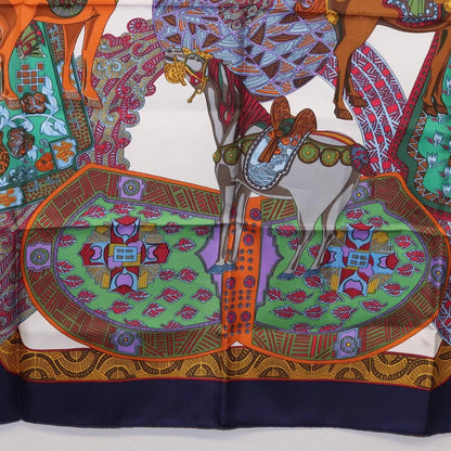 Hermes Carré 90 Silk multicolor, Navy, Silk, Scarf