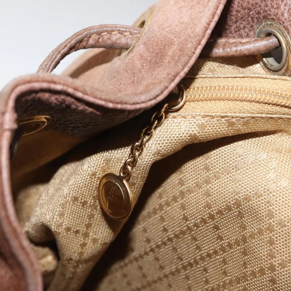 Gucci Vintage Bamboo Suede, Brown, Suede, Backpack