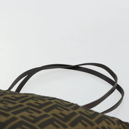 Fendi Zucca Tote Canvas, Black, Canvas, Handbag