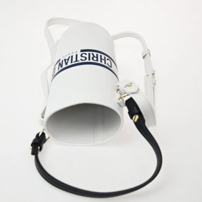 Christian Dior Vibe Bottle Holder Printed Leather, White, Leather, Shoulder Bag