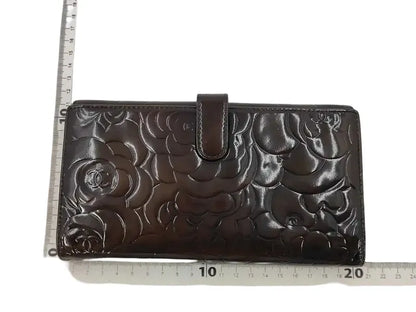 Chanel Camellia Flap Organizer Camellia Lambskin, Black, Leather, Wallet
