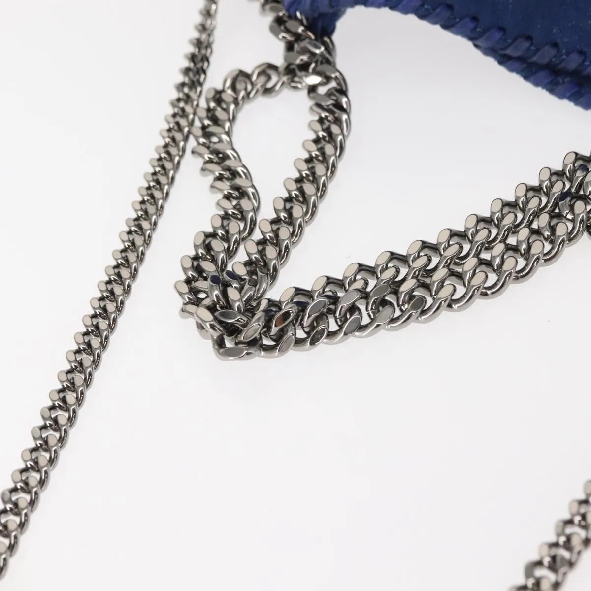 Stella McCartney Falabella Fold Over Shaggy Deer, Blue, Polyester, Shoulder Bag