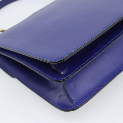 Celine Vintage Carriage Top Handle Leather, Blue, Leather, Handbag