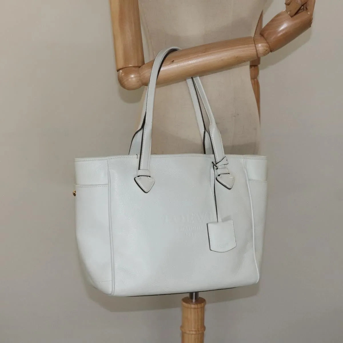 Loewe Heritage Tote Leather, White, Leather, Tote Bag