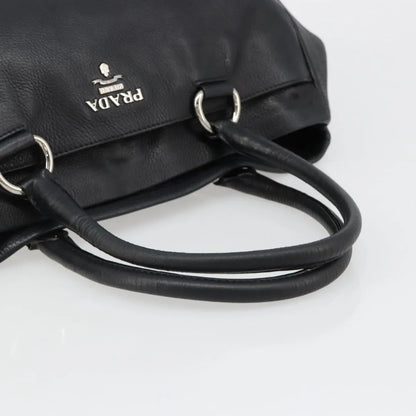 Prada Top Handle Tote Leather, Black, Leather, Tote Bag