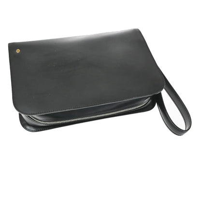 Cartier Pouch with a handle Box Calf, Black, Leather, Clutch